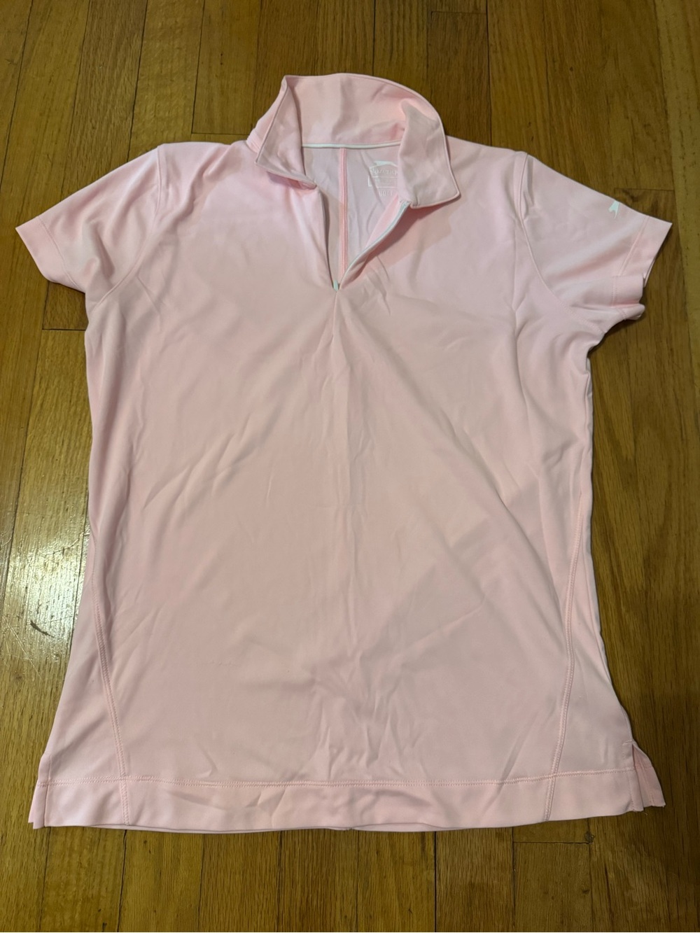Slazenger Light Pink Short Sleeve Zip Polo Top